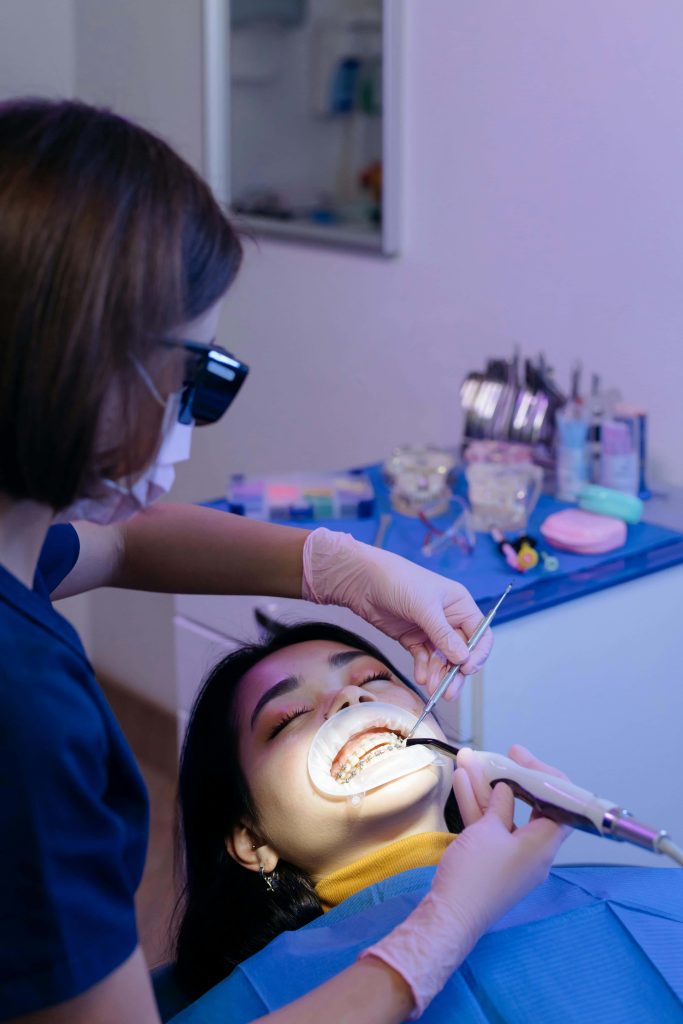 girl at the orthodontist